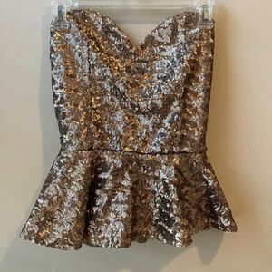 ASOS sequin peplum top